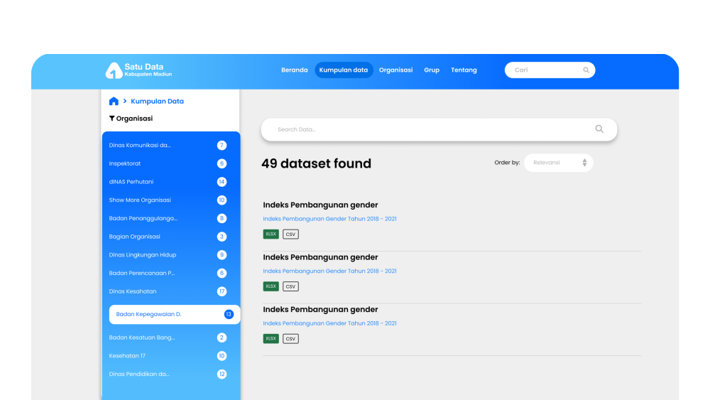 Portal Satu Data Indonesia (SDI)