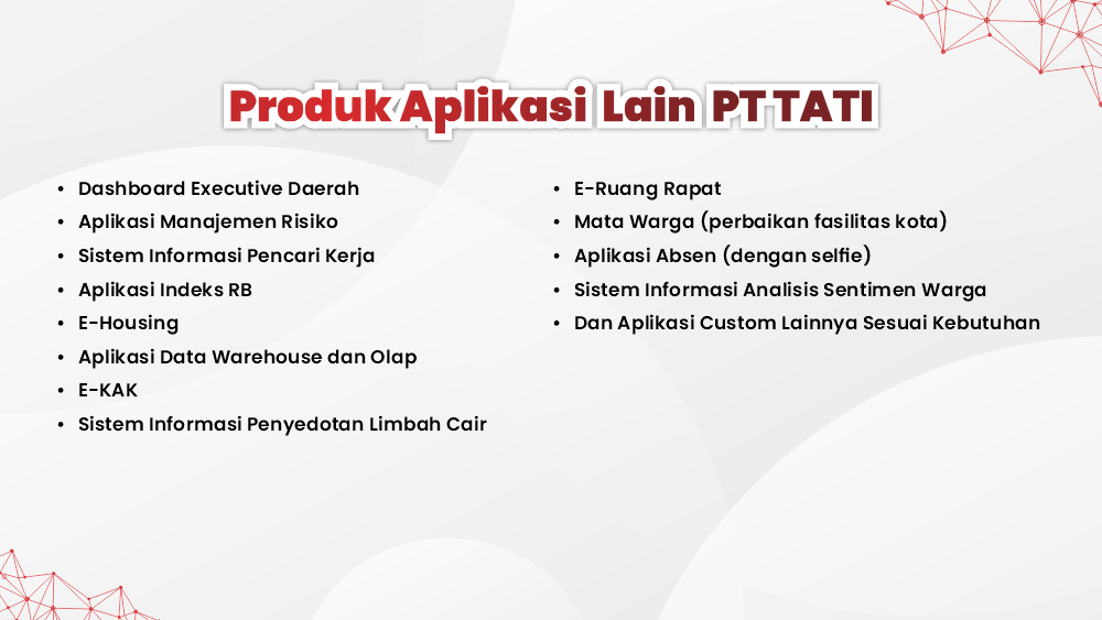 Produk Aplikasi TATI lainnya